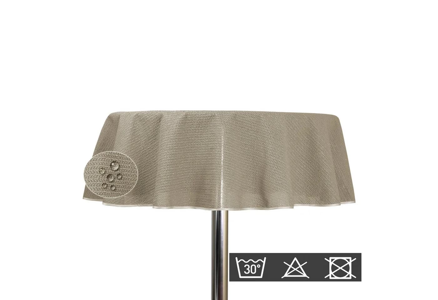 Haus und Deko PVC Tischdecke Beige Garten 140 cm rund wetterbeständig - Bild 4