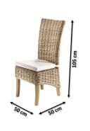 Kobolo Rattanstuhl NEWPORT Hochlehner Grau Kubu Grey mit Kissen Bild 1