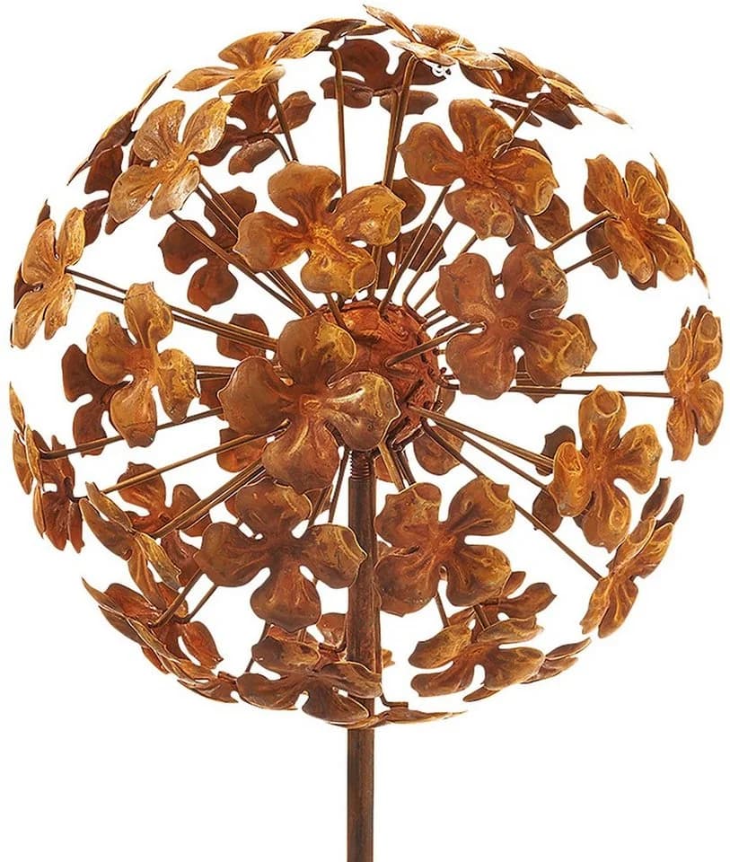 Kobolo Gartenstecker Rusty Flower Ball 110 cm Metall - Bild 2