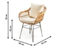 Kobolo 4-Fußstuhl Gartensessel RETRO Braun Polyrattan inklusive Kissen Bild 3