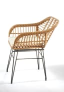 Kobolo 4-Fußstuhl Gartensessel RETRO Braun Polyrattan inklusive Kissen Bild 4