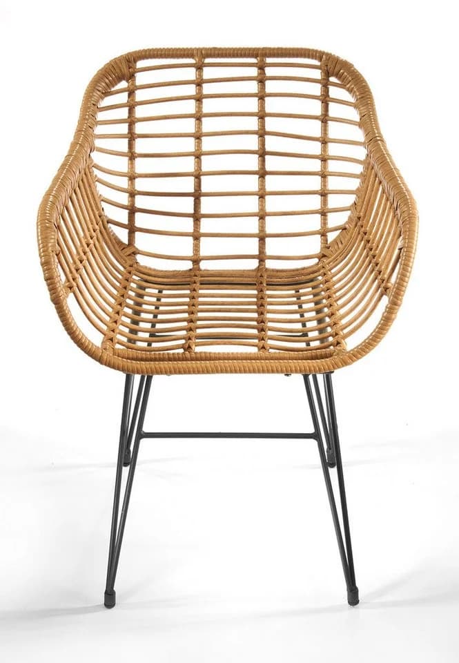 Kobolo 4-Fußstuhl Gartensessel RETRO Braun Polyrattan inklusive Kissen - Bild 5