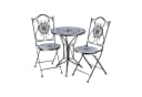 Kobolo Balkonset Sitzgruppe Gartenmöbel Tisch Stühle Metall Mosaik Blau Weiß Bild 2