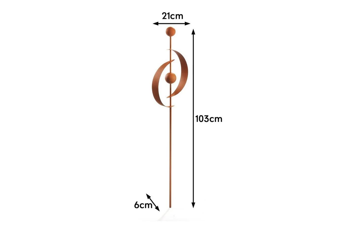 Kobolo Gartenstecker RUSTY SATURN Rostoptik Metall Deko - Bild 3