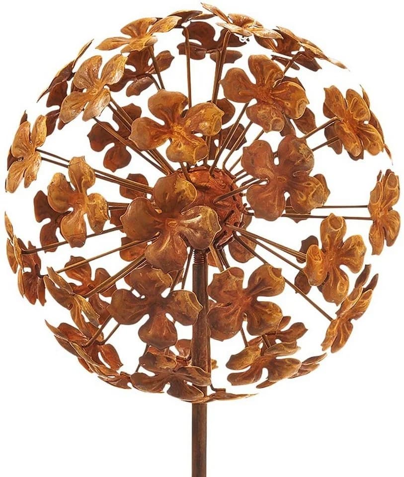 Kobolo Gartenstecker Rusty Flower Ball 2er Set Metall - Bild 3
