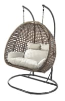 Kobolo Hängesessel BRUNO Polyrattan mit Gestell und Kissen - Braun Bild 2
