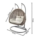 Kobolo Hängesessel BRUNO Polyrattan mit Gestell und Kissen - Braun Bild 3