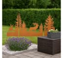 Kobolo Gartenstecker Set FOREST Metall Rostoptik Bild 1