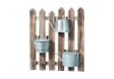 Kobolo Blumentopf Blumenkasten aus Holz - 3 Metallbehälter mit Haken Braun Bild 2