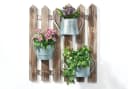 Kobolo Blumentopf Blumenkasten aus Holz - 3 Metallbehälter mit Haken Braun Bild 4