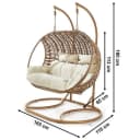 Kobolo Hängesessel Hängekorb MAKENA Polyrattan Braun für 2 Personen Bild 1