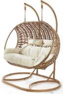 Kobolo Hängesessel Hängekorb MAKENA Polyrattan Braun für 2 Personen Bild 2