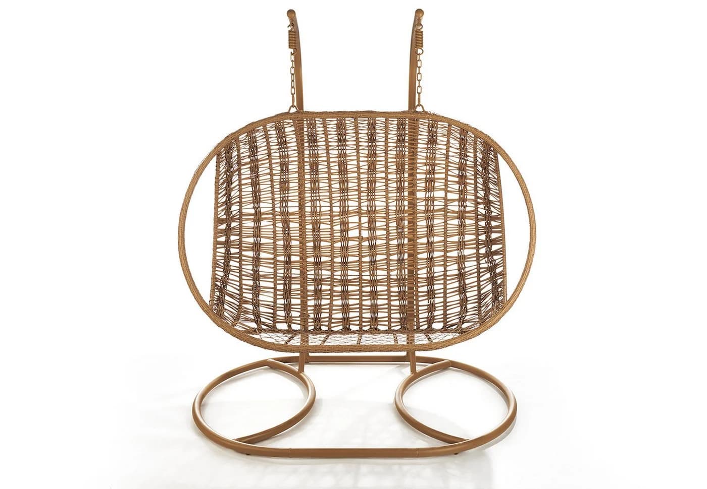 Kobolo Hängesessel Hängekorb MAKENA Polyrattan Braun für 2 Personen - Bild 4