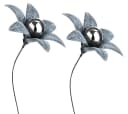 Kobolo Gartenstecker Blume Grau/Silber 2er Set Metall Bild 2