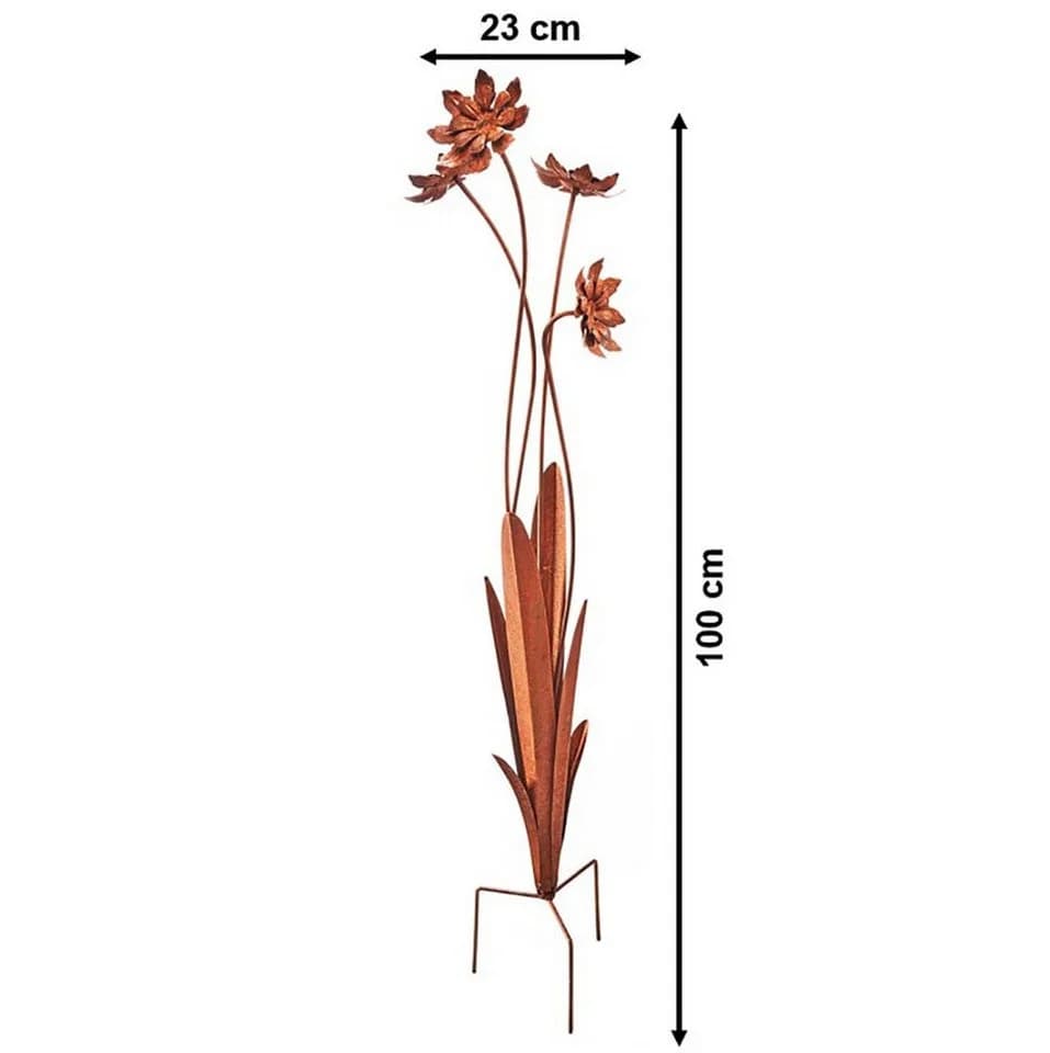 Kobolo Gartenstecker Wildflower Naturrost Braun