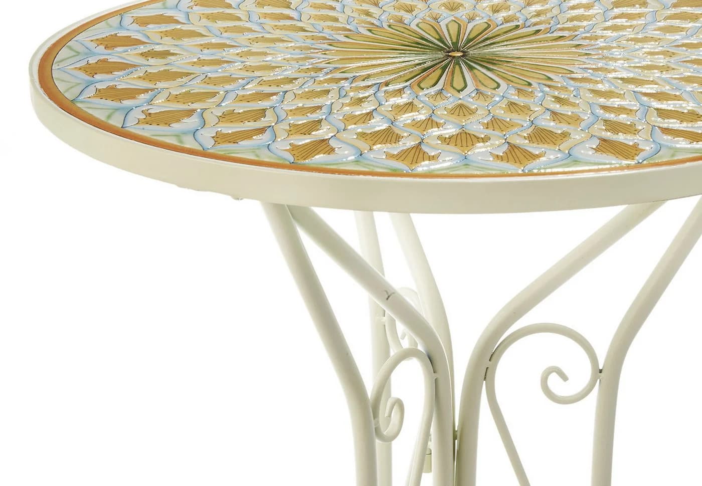 Kobolo Beistelltisch Gartentisch Mediterran Mosaikoptik 71x61cm - Bild 5