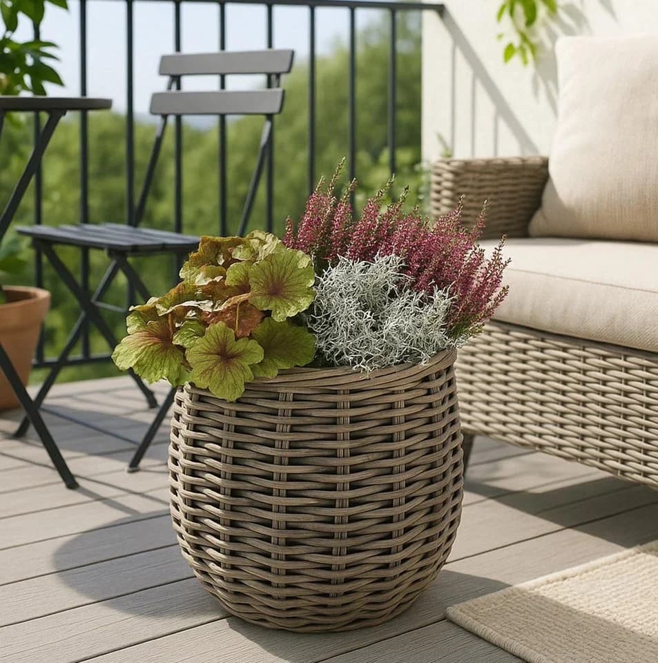 Kobolo Pflanzkübel BOTAN Rattan Grau