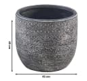 Kobolo Pflanztopf STONE groß grau Fiberglas mit Entwässerungsloch Bild 3