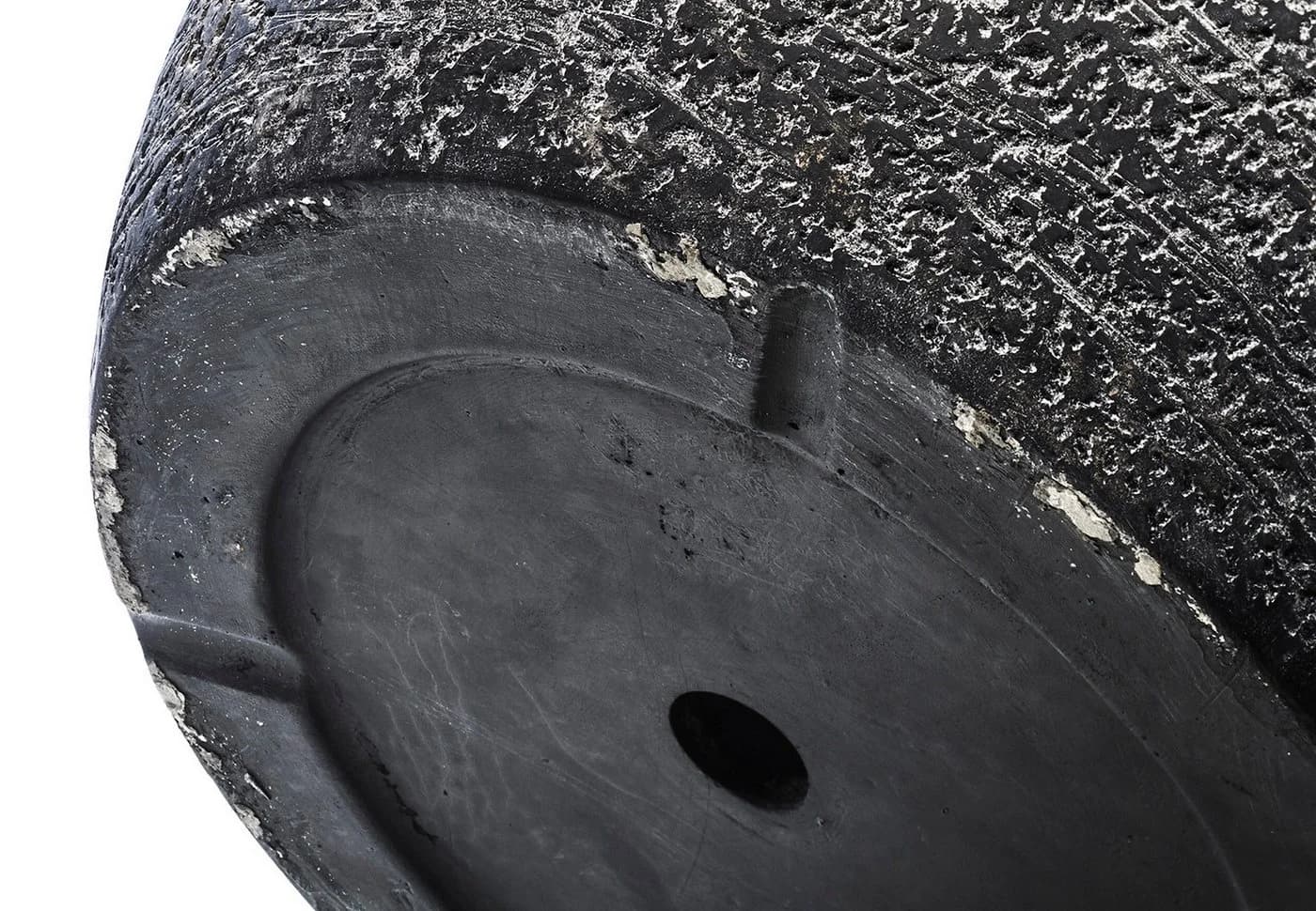 Kobolo Pflanztopf STONE groß grau Fiberglas mit Entwässerungsloch - Bild 4