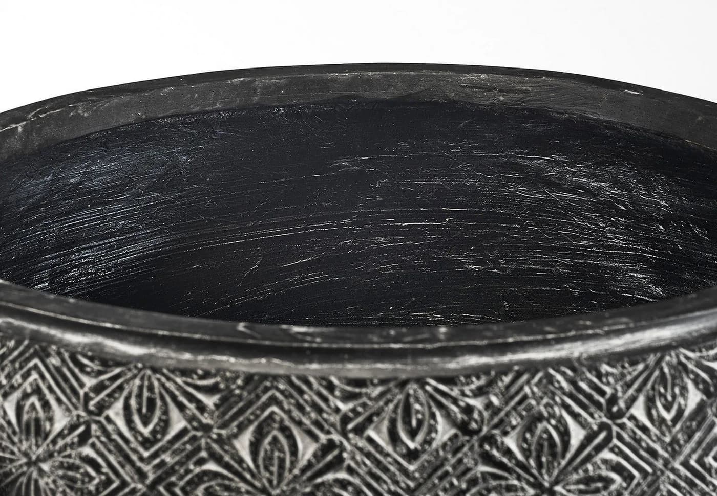 Kobolo Pflanztopf STONE groß grau Fiberglas mit Entwässerungsloch - Bild 5