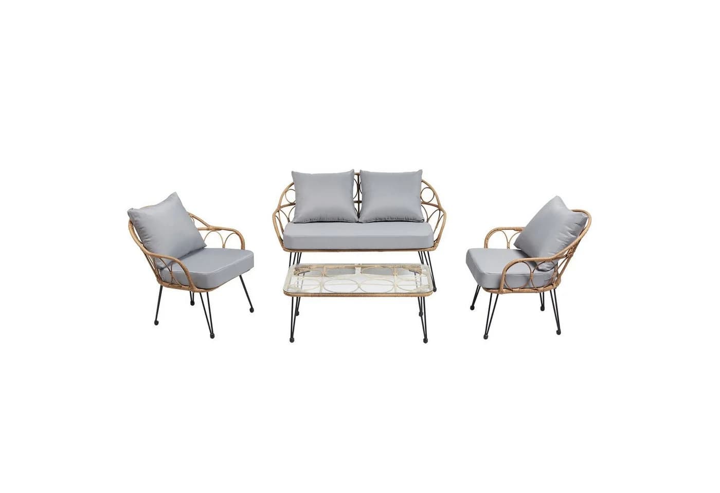 IDIMEX Gartenlounge-Set Cairo Polyrattan Braun