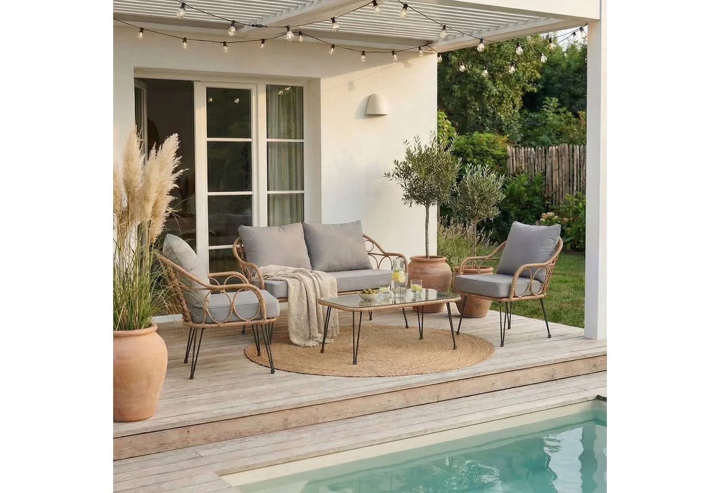 IDIMEX Gartenlounge-Set Cairo Polyrattan Braun - Bild 2