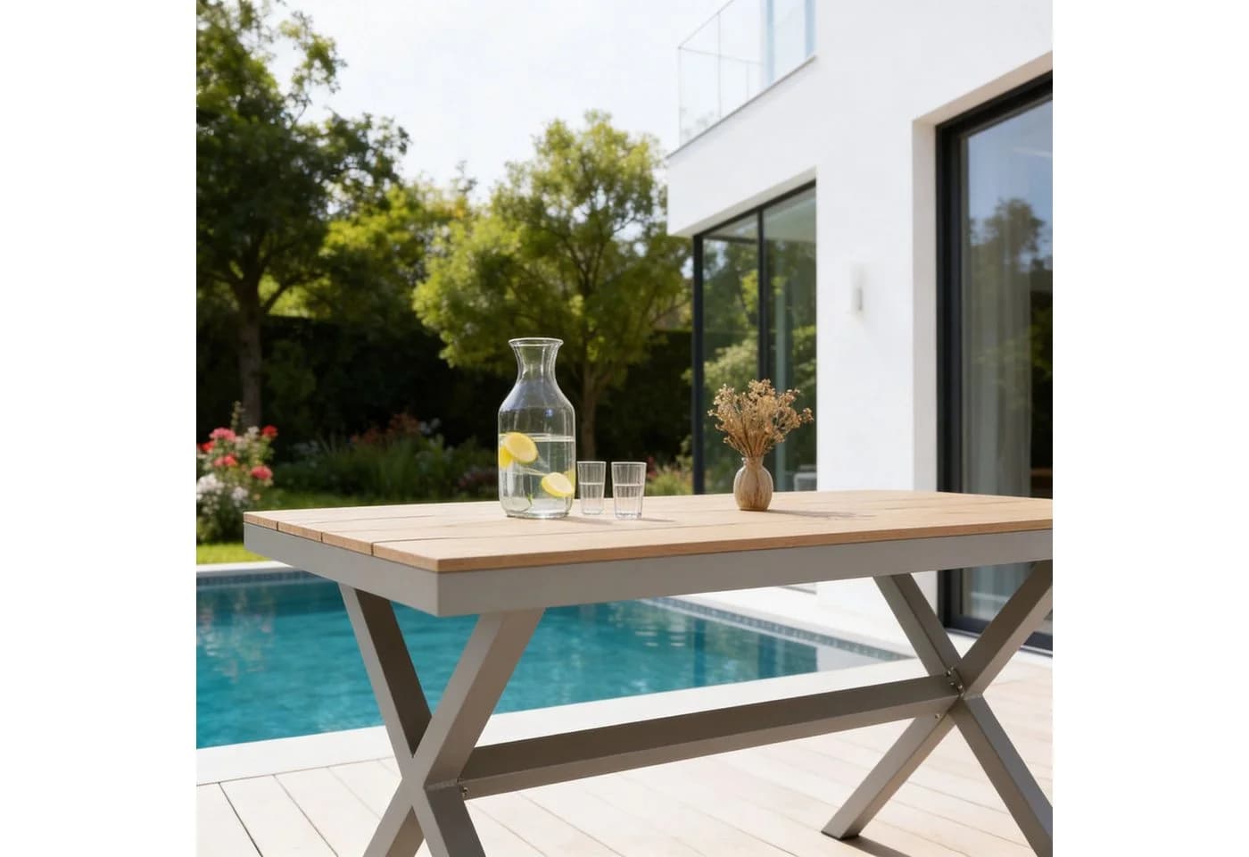 IDIMEX Gartentisch WINDY Outdoor Tisch Aluminium WPC Champagner - Bild 3