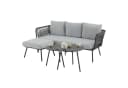 CARO-Möbel Gartenlounge-Set MYKONOS 4-tlg. Grau/Schwarz mit Kissen Bild 1