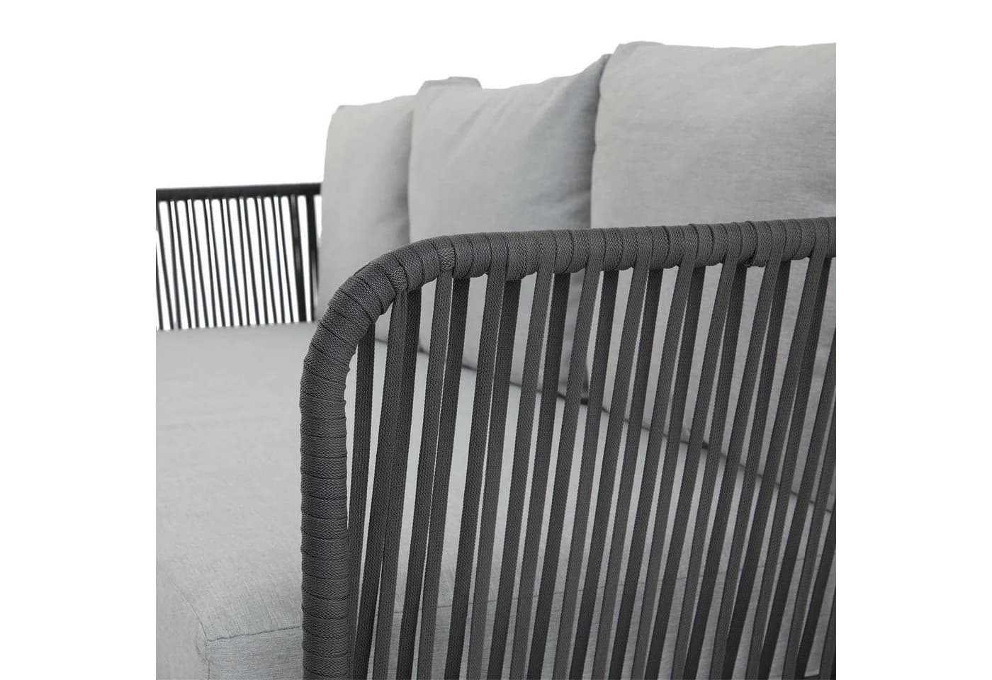 CARO-Möbel Gartenlounge-Set MYKONOS 4-tlg. Grau/Schwarz mit Kissen - Bild 5