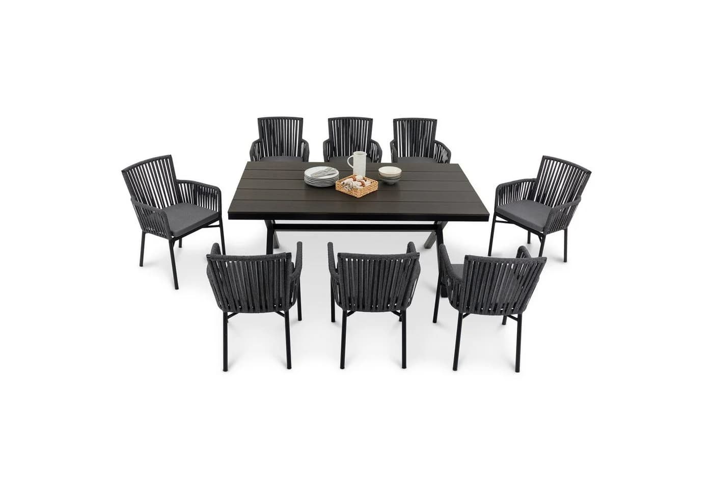 IDIMEX Garten-Essgruppe AFUERA, 8 Personen, Schwarz - Bild 3
