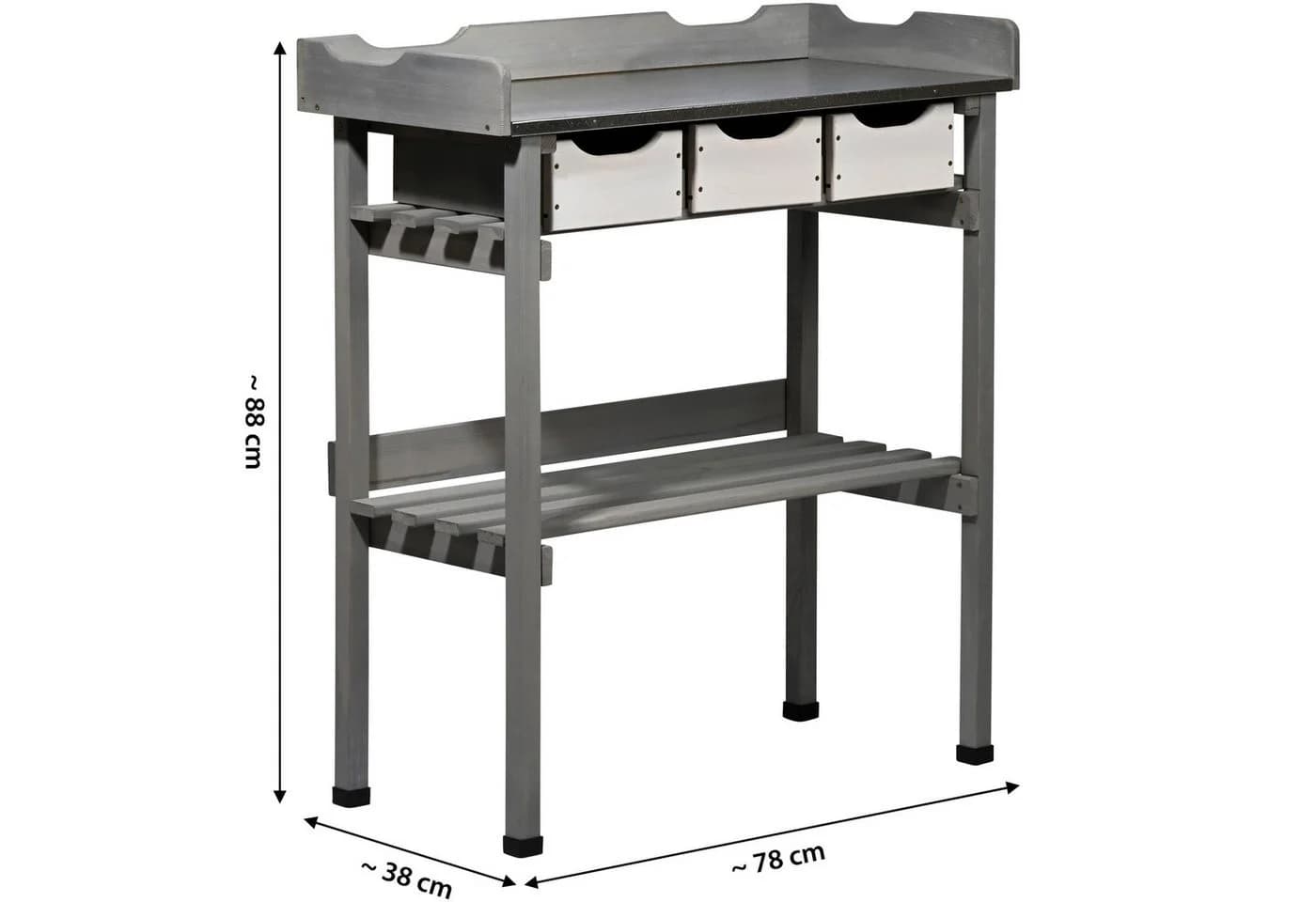 Dobar Pflanztisch mit 3 Schubladen Grau-Weiß - Bild 5