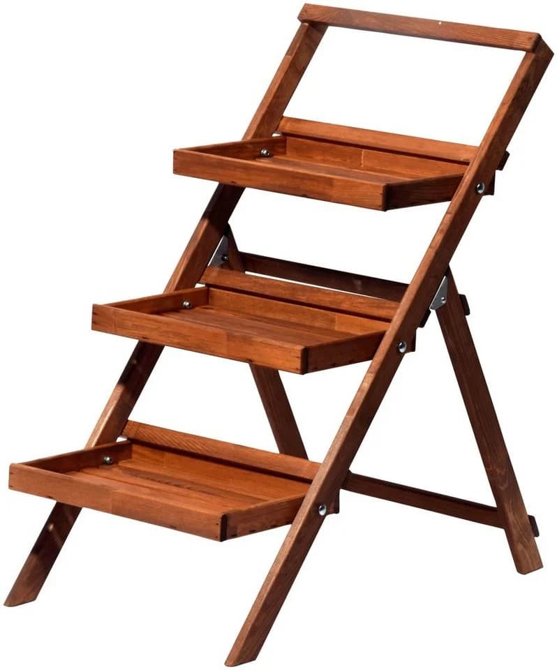 Dobar Klappbare Pflanztreppe mit drei Stufen Braun - Bild 2