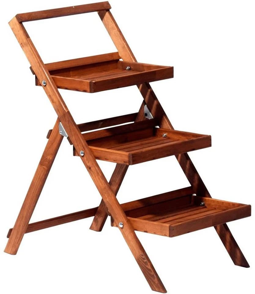 Dobar Klappbare Pflanztreppe mit drei Stufen Braun - Bild 4