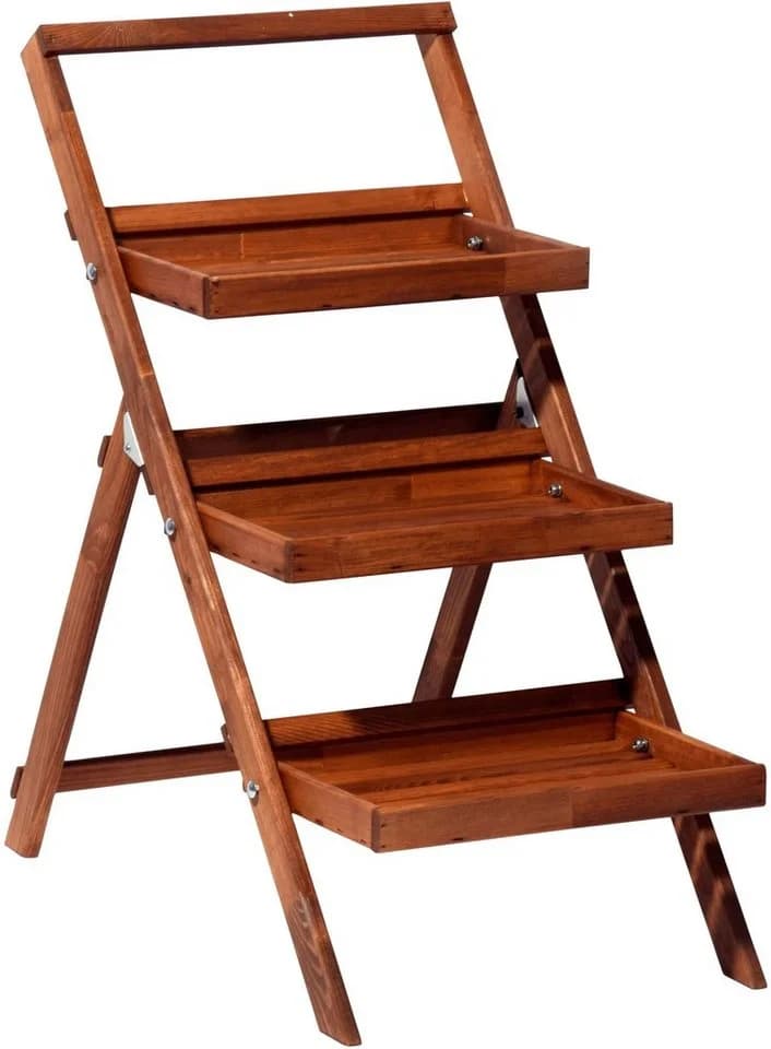 Dobar Klappbare Pflanztreppe mit drei Stufen Braun - Bild 5