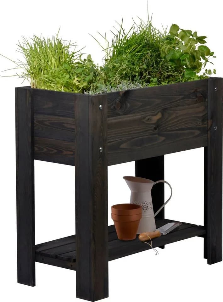 Urbanes Hochbeet aus Holz in Anthrazit - Bild 3