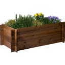 Dobar Hochbeet mit Stecksystem Pflanzkasten Massivholz Kiefer Dunkelbraun Bild 1