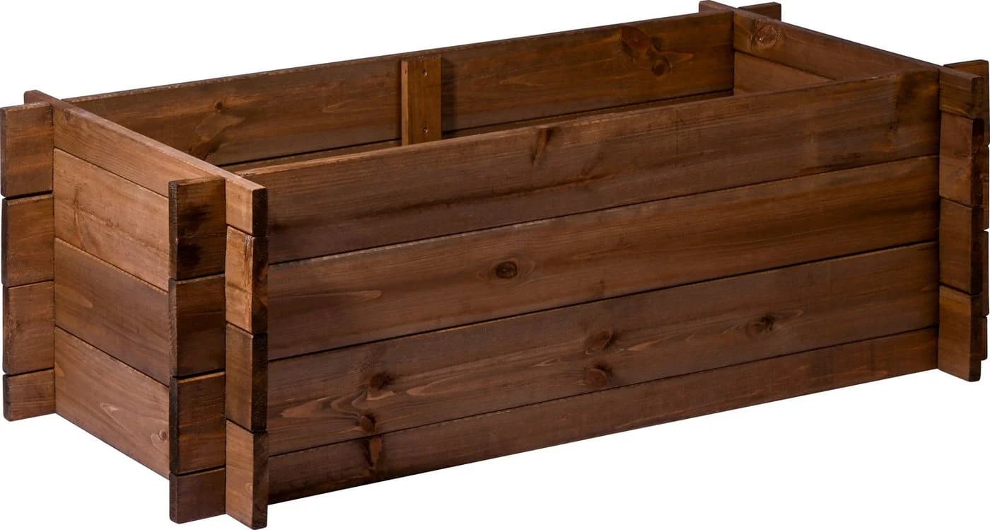 Dobar Hochbeet mit Stecksystem Pflanzkasten Massivholz Kiefer Dunkelbraun - Bild 2