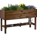 Dobar Hochbeet mit Ablagefläche Kiefer Braun Bild 1