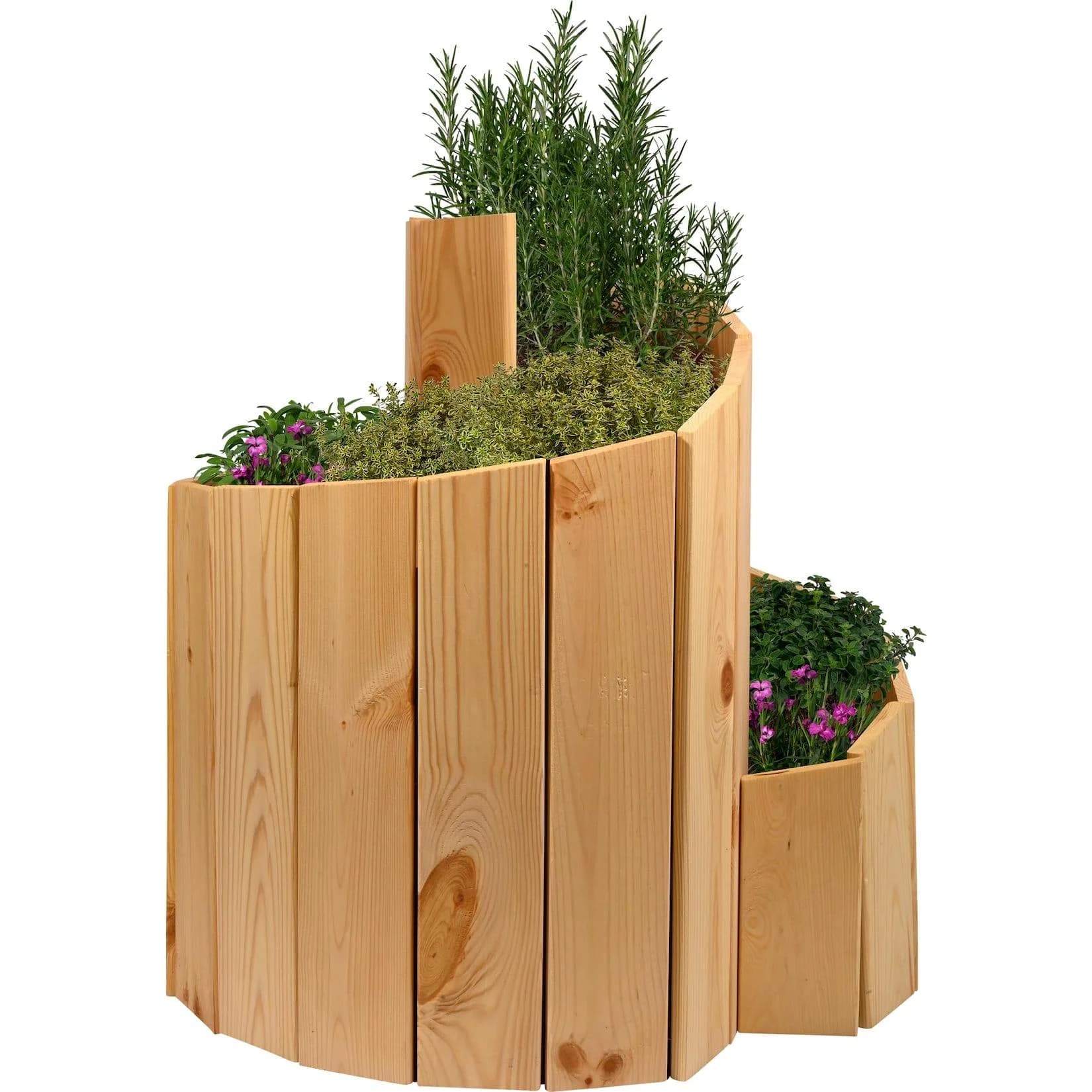 Dobar Kräuterspirale Massivholz Bausatz für Garten