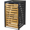 Mülltonnenbox DOBAR 120 L Schwarz-Braun Fichte Bild 1