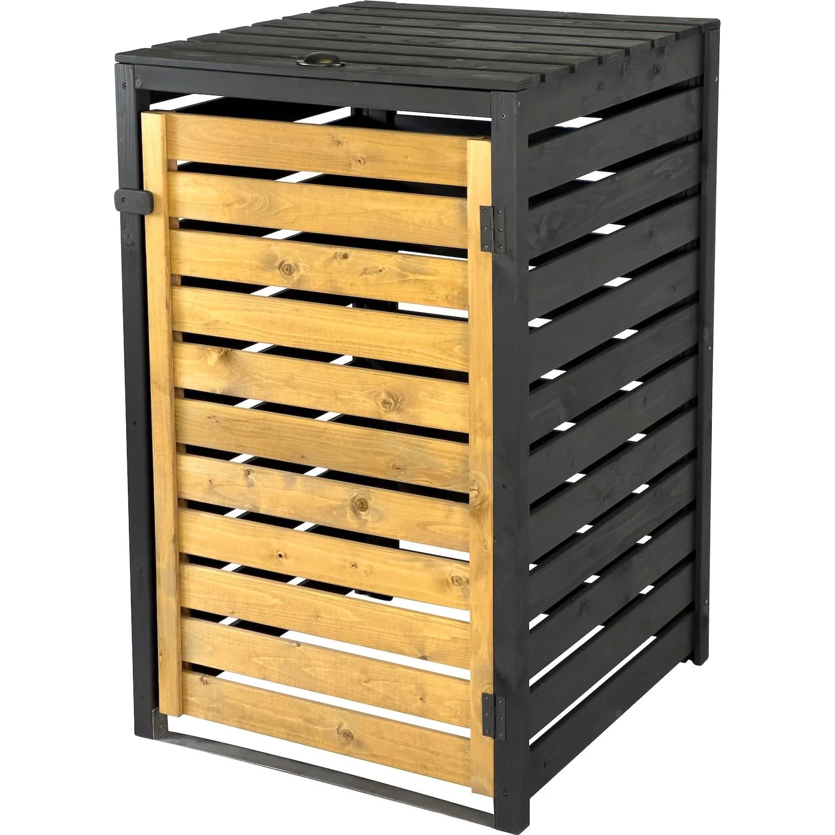 Mülltonnenbox DOBAR 120 L Schwarz-Braun Fichte - Bild 2