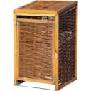 Dobar Mülltonnenbox Braun Holzwerkstoff mit Rückwand Bild 1
