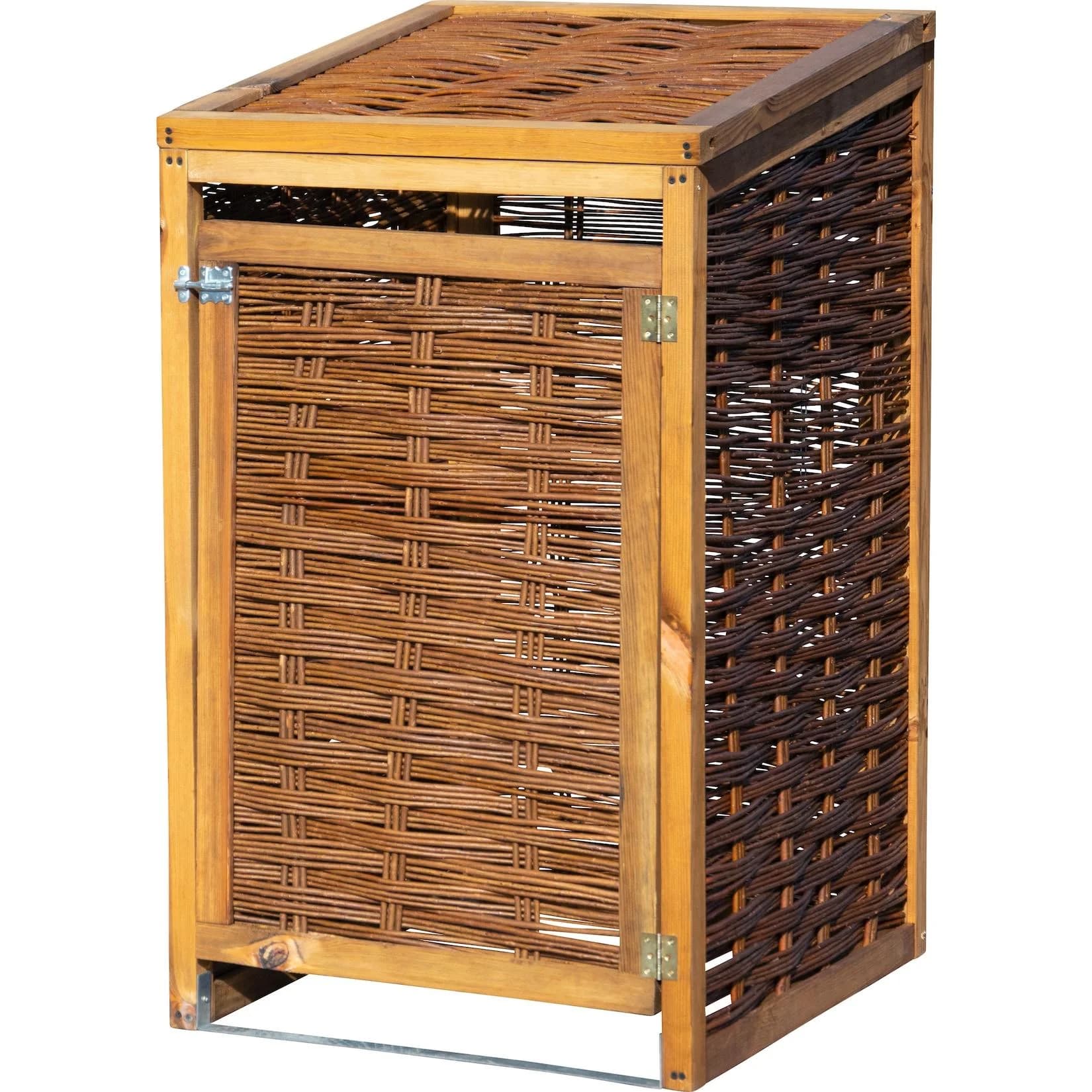 Dobar Mülltonnenbox Braun Holzwerkstoff mit Rückwand