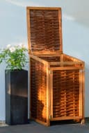 Dobar Mülltonnenbox Braun Holzwerkstoff mit Rückwand Bild 2