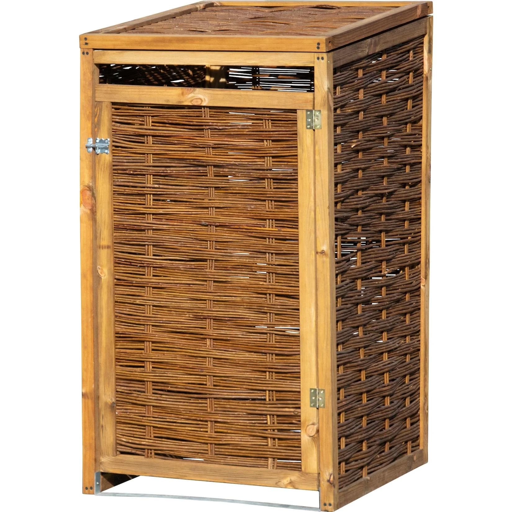 Dobar Mülltonnenbox Braun Holzwerkstoff UV-beständig