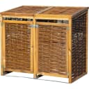 Dobar Mülltonnenbox Braun Holzwerkstoff 2x120l UV-beständig Bild 1