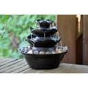 Dobar Zimmerbrunnen Schwarz Polyresin 4 Schalen Bild 1