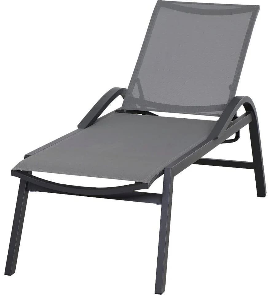 Rollliege SIENA GARDEN Milos Grau Anthrazit Aluminium Gartenliege mit Rollen
