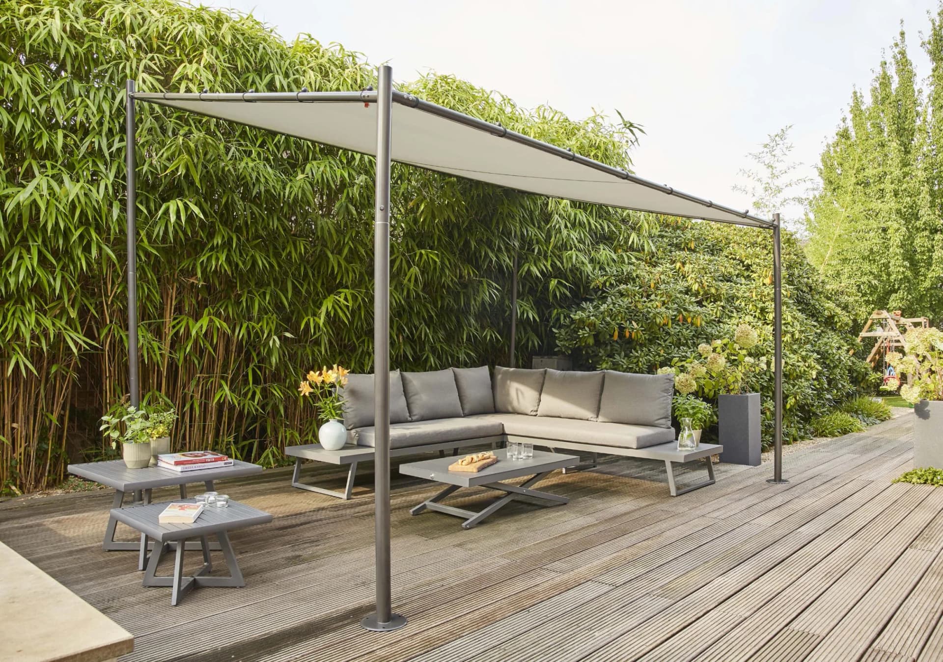 SIENA GARDEN Pavillon Levino Grau Anthrazit/Hellgrau