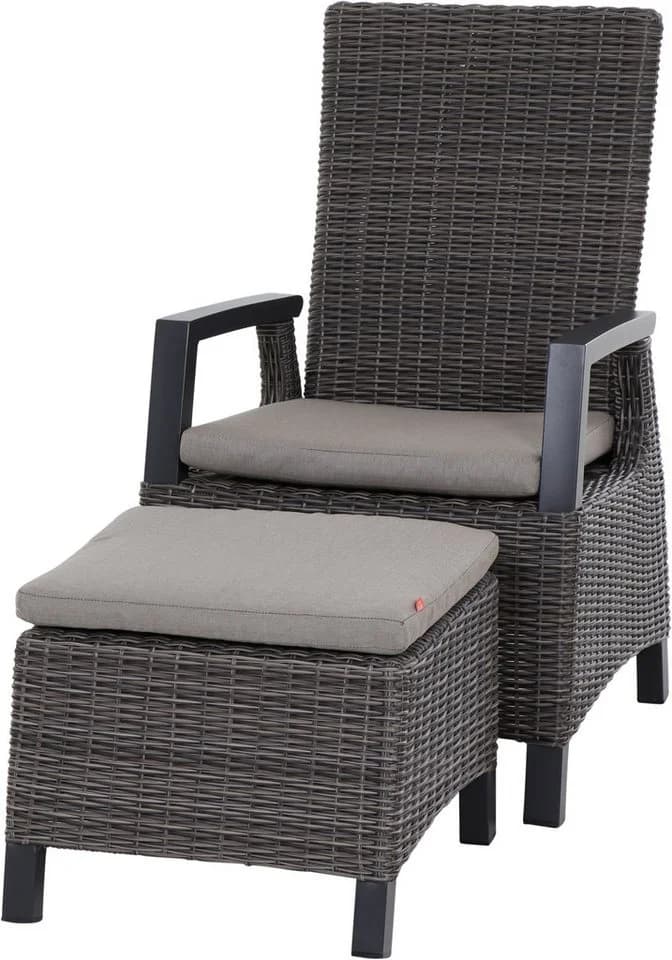 Siena Garden Hocker CORIDO Aluminium Gardino Geflecht Anthrazit - Bild 2